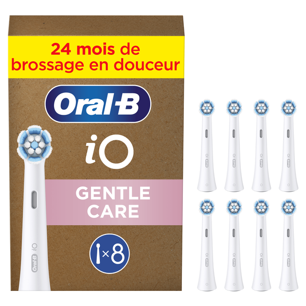 Oral-B iO Gentle Care, 8 stk, Hvid, Blød, Oral-B, iO Gentle Care, Kasse