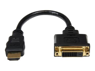 StarTech.com HDMI Male to DVI Female Adapter - 8in - 1080p DVI-D Gender Changer Cable (HDDVIMF8IN) Videoadapter 20.32cm Sort billede