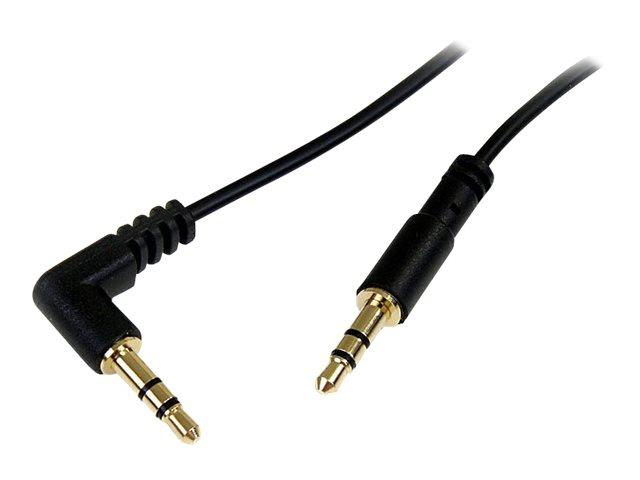 StarTech.com 1 ft. (0.3 m) Right Angle 3.5 mm Audio Cable - 3.5mm Slim Audio Cable - Right Angle - Male/Male - Aux Cable (MU1MMSRA) Audiokabel 30cm