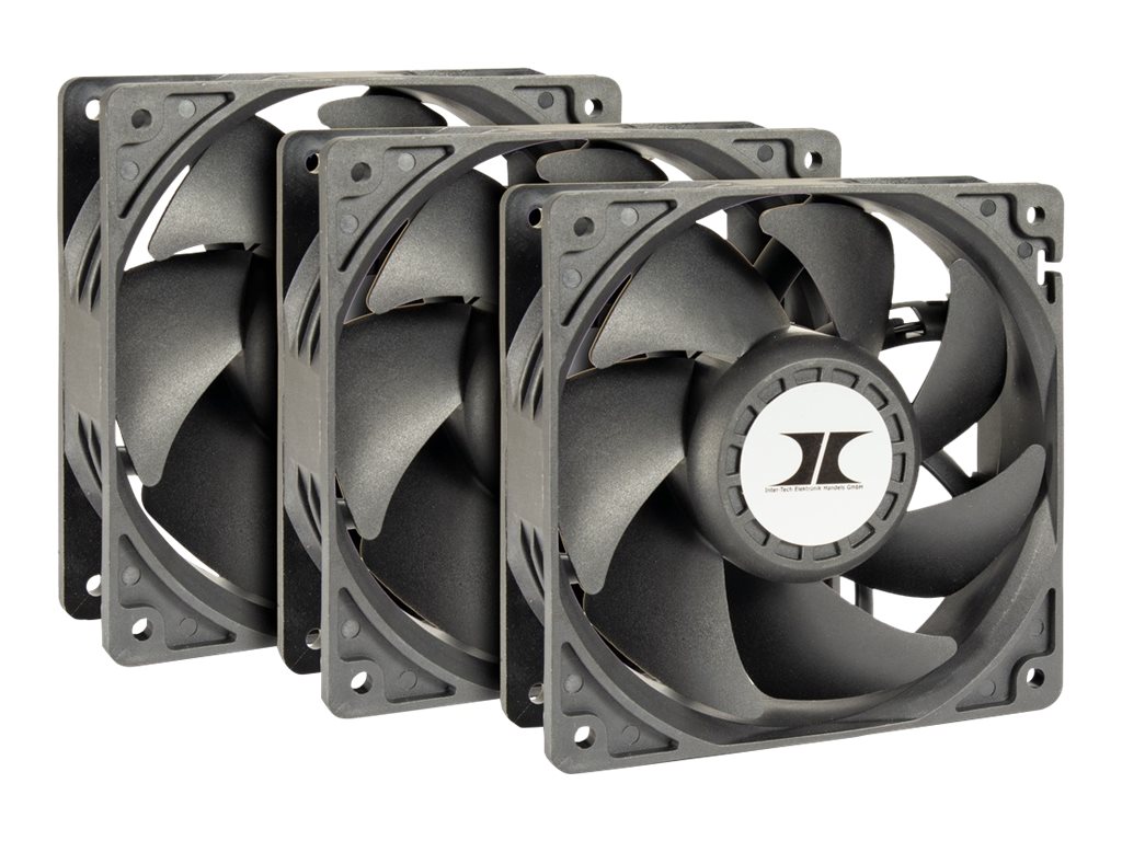 Inter-Tech Lüfter 120*120*38 IPC Fan Set 3xLüfter - Kabinet køler - 120mm - Sort