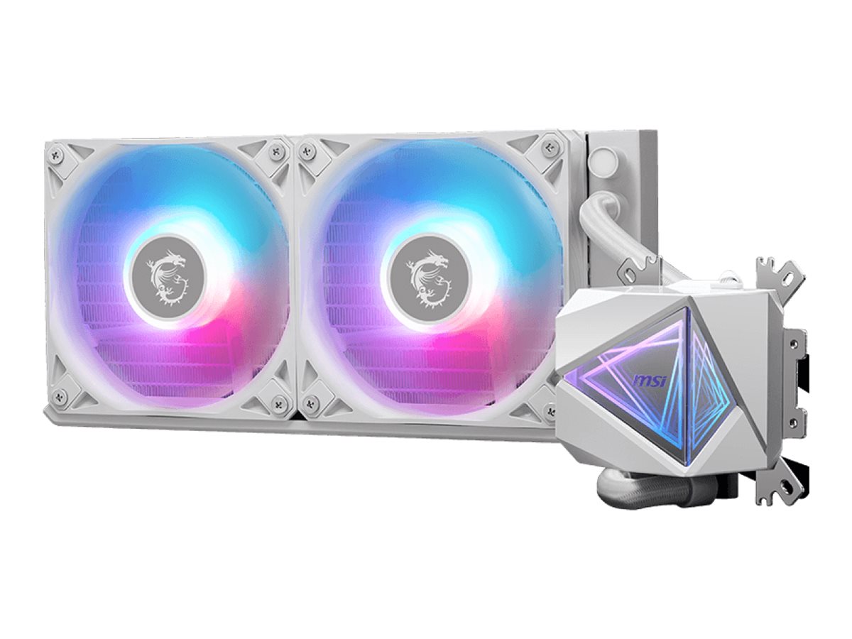 MSI MAG CoreLiquid 240R V2 Hvid - sæt med flydende køling (LED, 2×120 mm)
