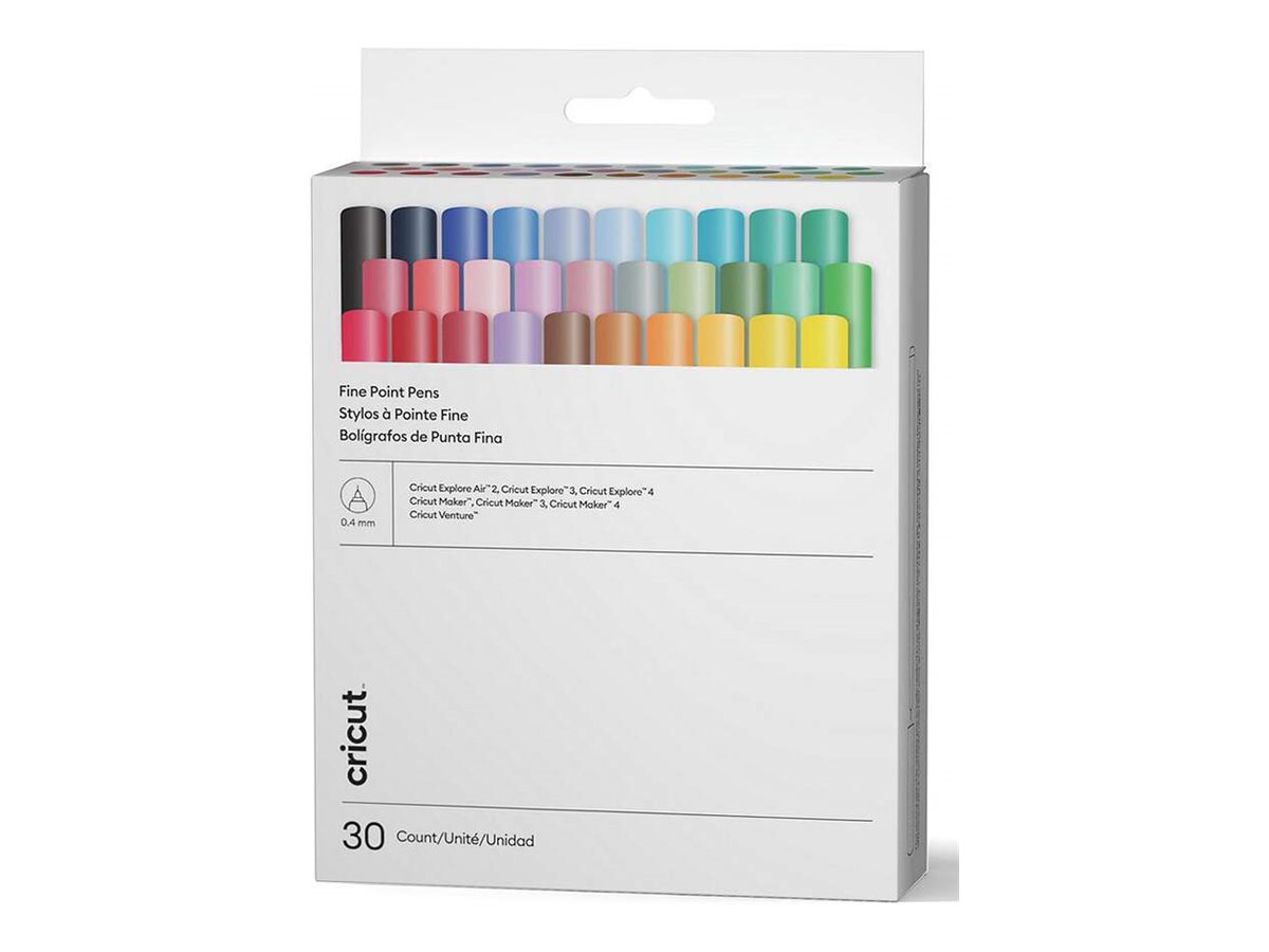 Cricut Ultimate - Fineliner - assorterede farver - vandbaseret blæk - 0.4 mm - fin (pakke med 30)