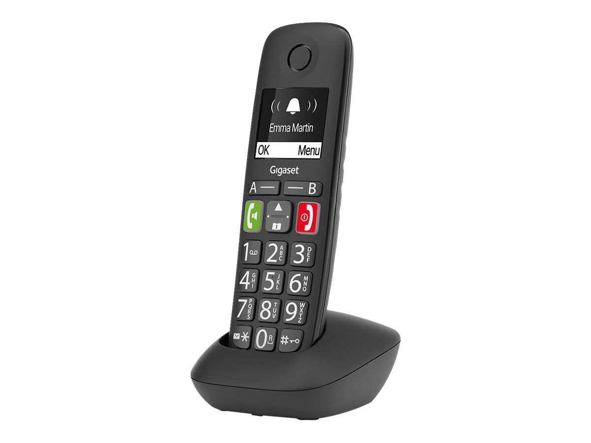 Gigaset E290HX trådløs Analog/DECT fastnettelefon med nummervisning – Sort