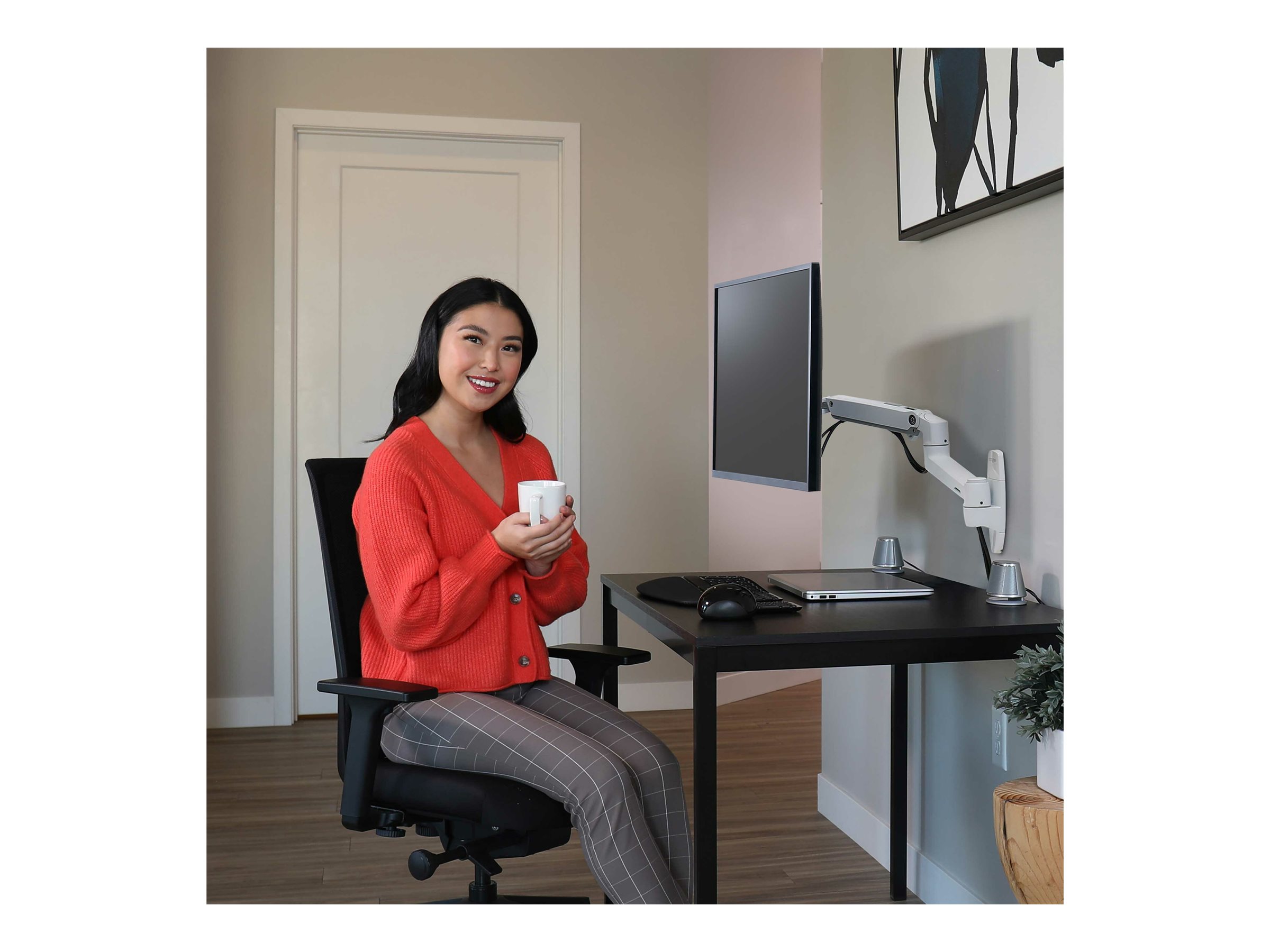 Ergotron LX - Monteringssæt (monitorarm) - for LCD display - aluminium - hvid - skærmstørrelse: op til 34 - vægmonterbar