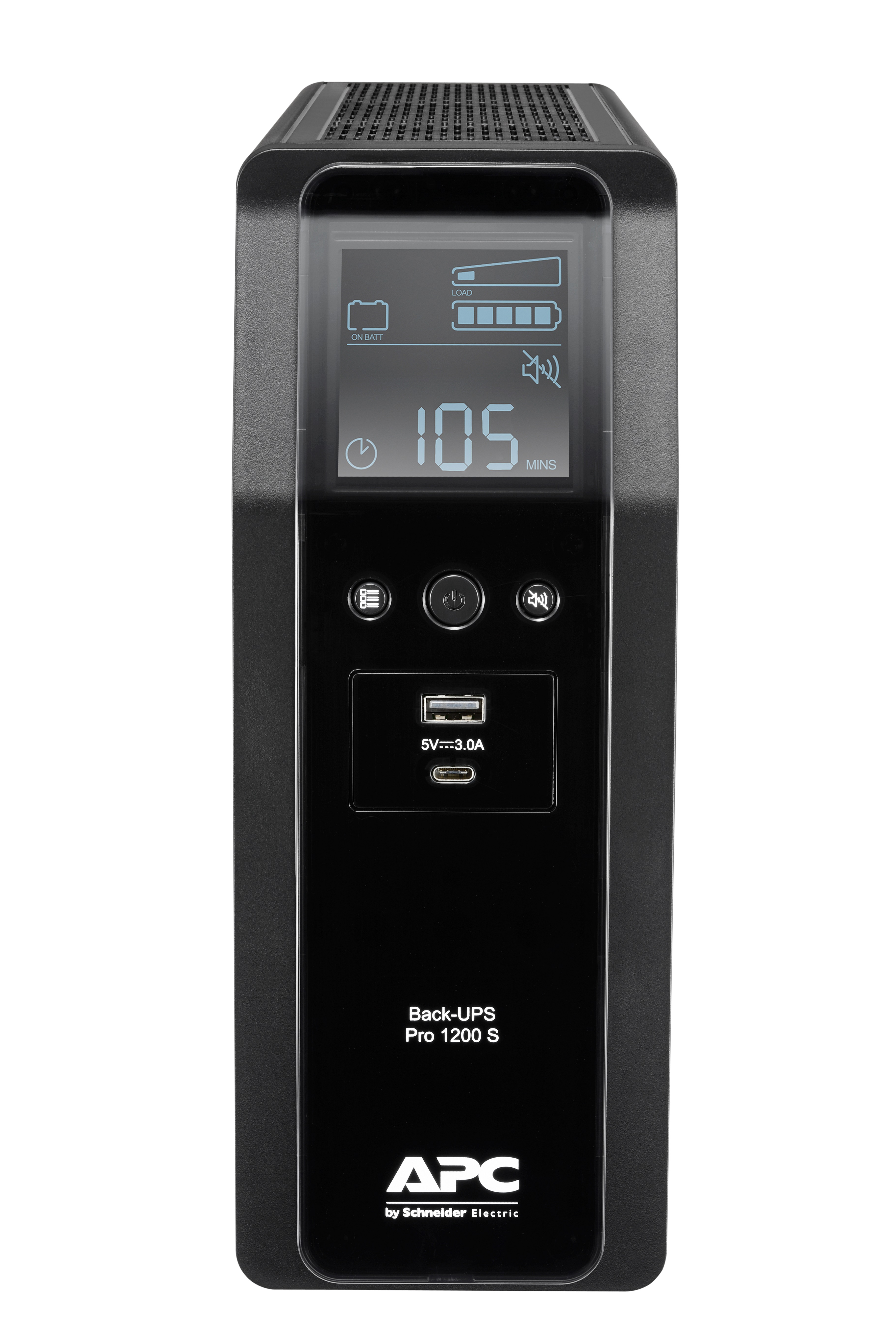 UPS strømforsyning APC Back-UPS Pro 1200VA/720W, tårn, 230 V, 8x IEC C13, sinus, AVR, USB A+C, LCD, udskifteligt batteri