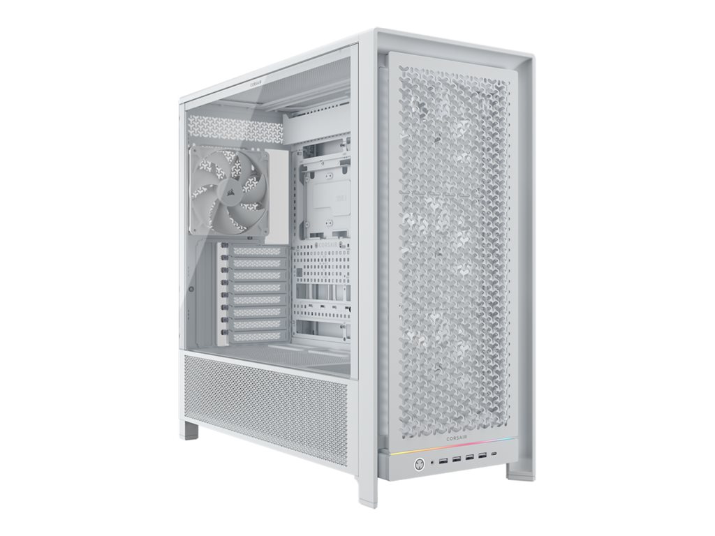 CORSAIR FRAME 5000D RS - Mid tower - udvidet ATX - sidepanel med vindue (hærdet glas) - ingen strømforsyning (ATX) - hvid - USB/Lyd