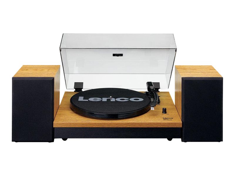 Lenco LS-300WD - Record Player with Bluetooth® and two separate speakers - Wood - Pladespiller Brun