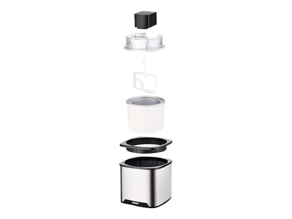 UNOLD 48855 Gelato - Sorbetblender - 1.5 liter - 12 W - rustfrit stål/sort