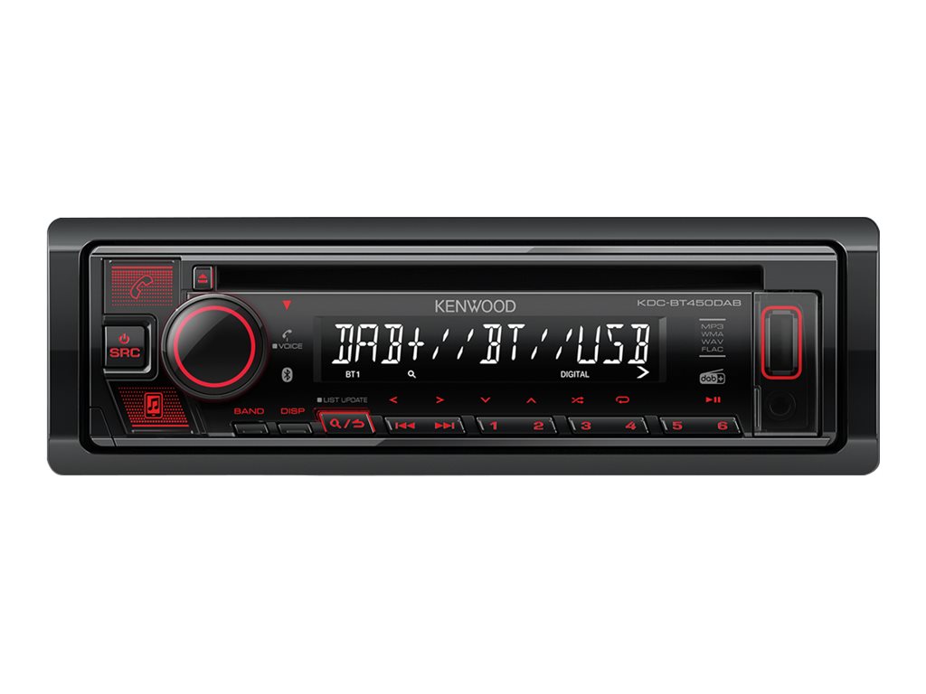 Kenwood KDC-BT450DAB - Bil - CD-modtager - in-dash - Single-DIN - 50 watt x 4