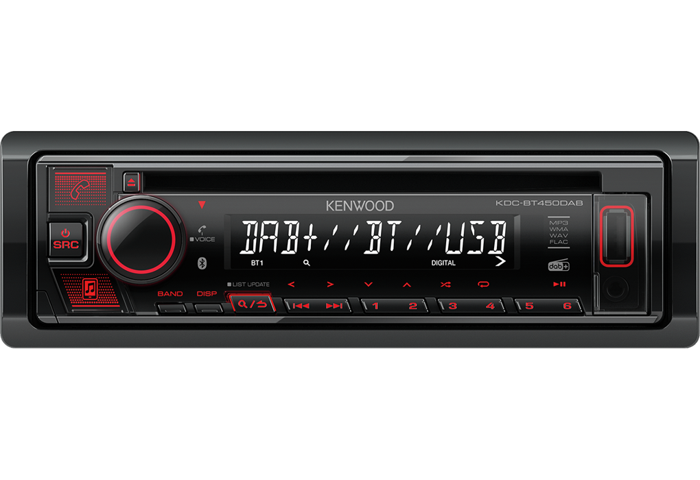 Kenwood KDC-BT450DAB - Bil - CD-modtager - in-dash - Single-DIN - 50 watt x 4