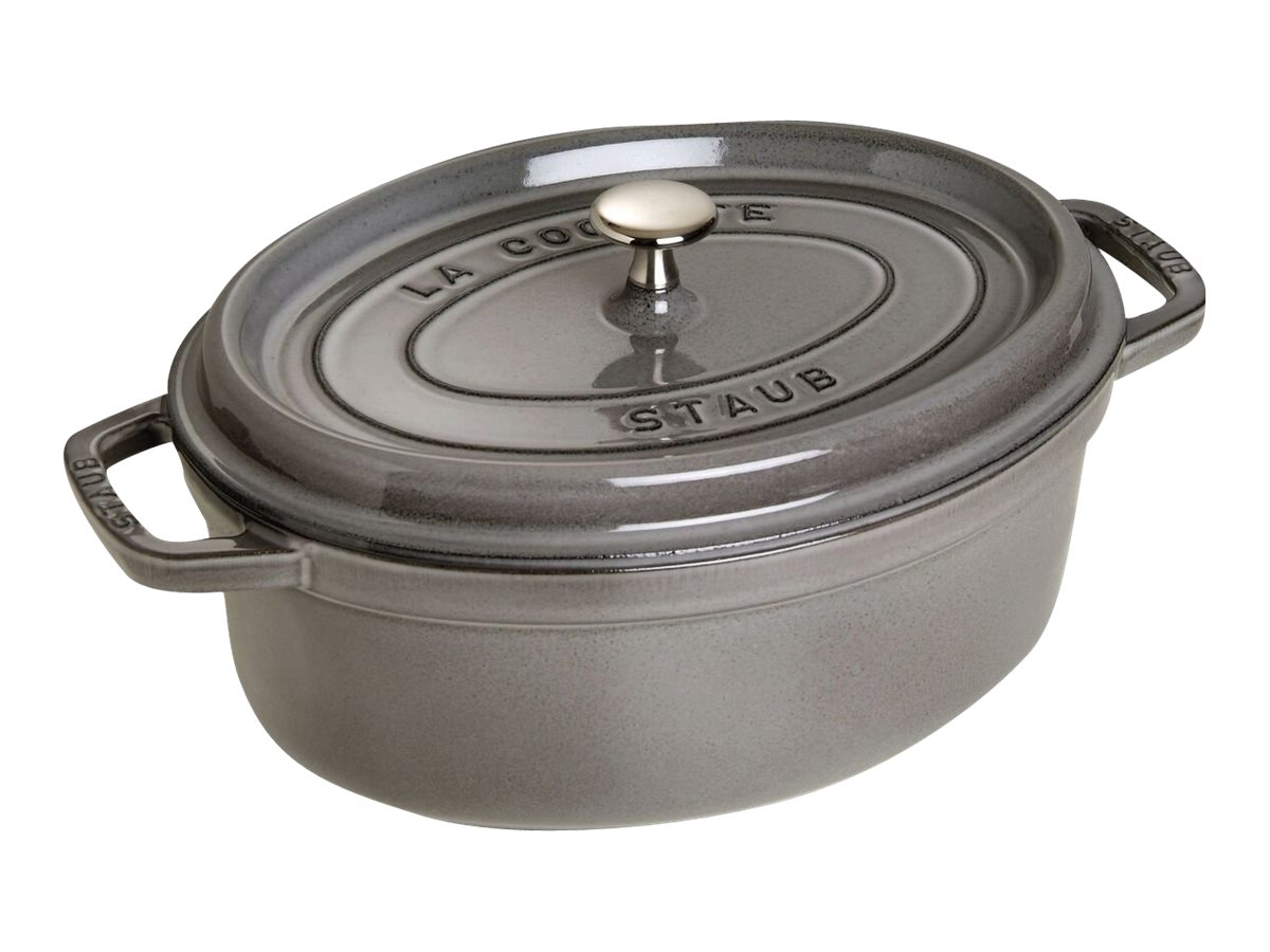 STAUB Staub La Cocotte oval gryde støbejern 5,5 L Grafitgrå