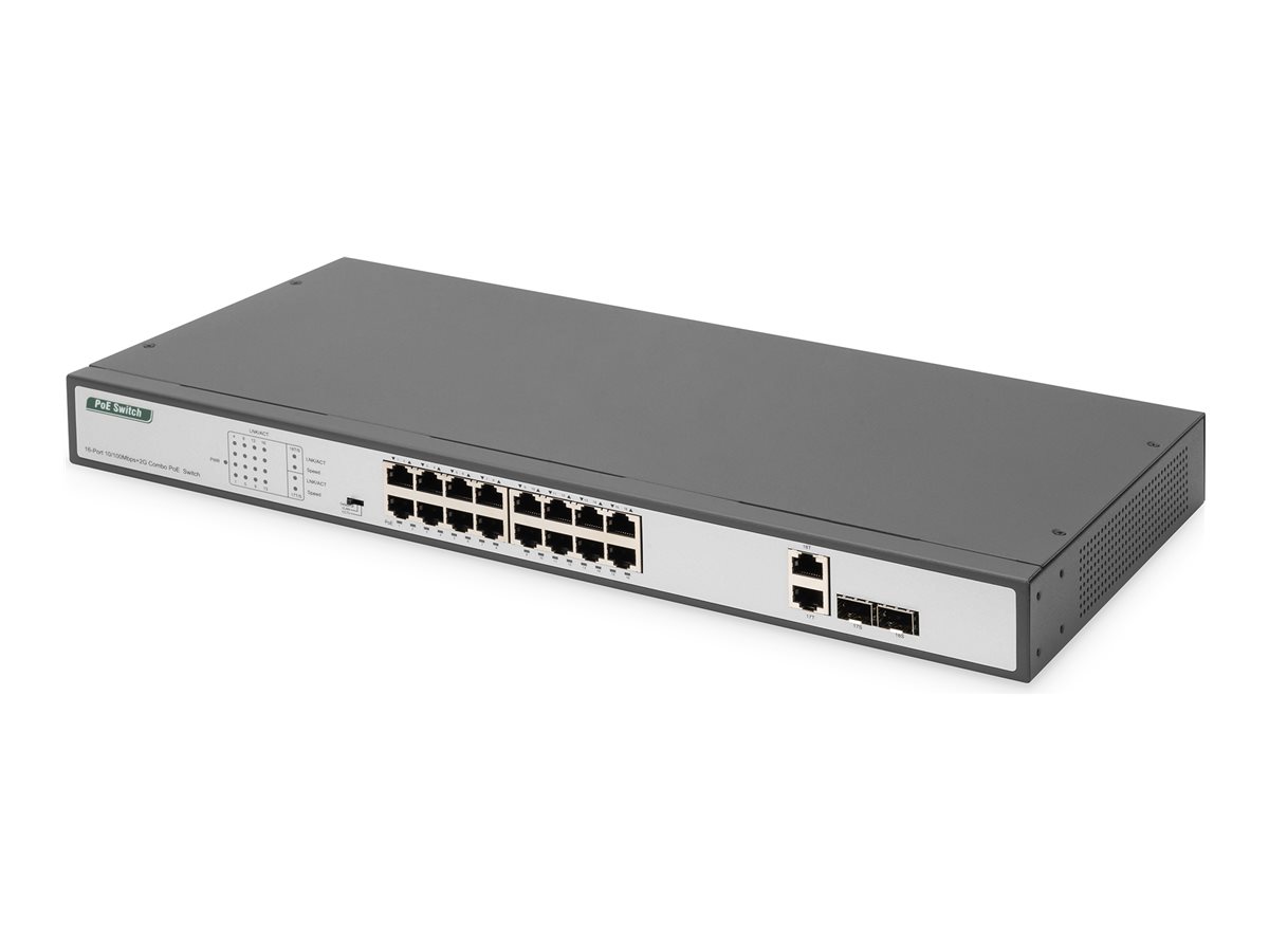 DIGITUS DN-95342-1 - switch - 19 inches af/at - 16 ports - unmanaged - rack-mountable