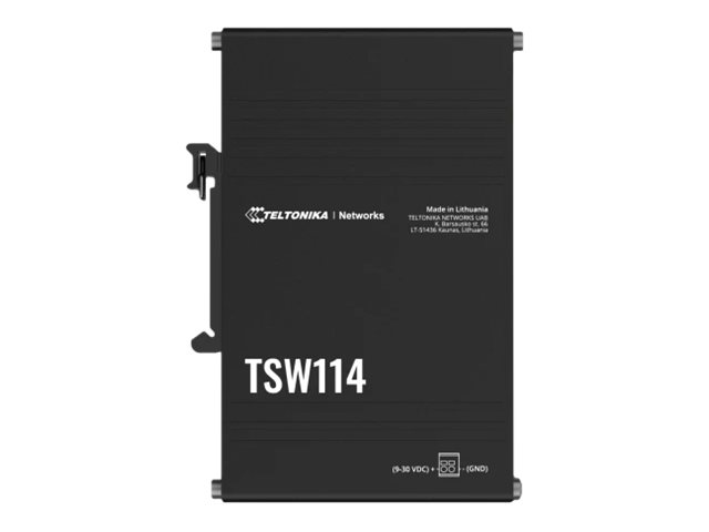 Teltonika TSW114 - Switch - ikke administreret - 5 x 10/100/1000 - DIN monterbar på skinne, væg-monterbar - Passive PoE