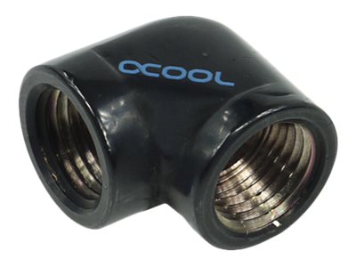 Alphacool HF L- connector 2 x G1/4 inner thread Kølervæske system tilslutnings adapter 1-pack Sort