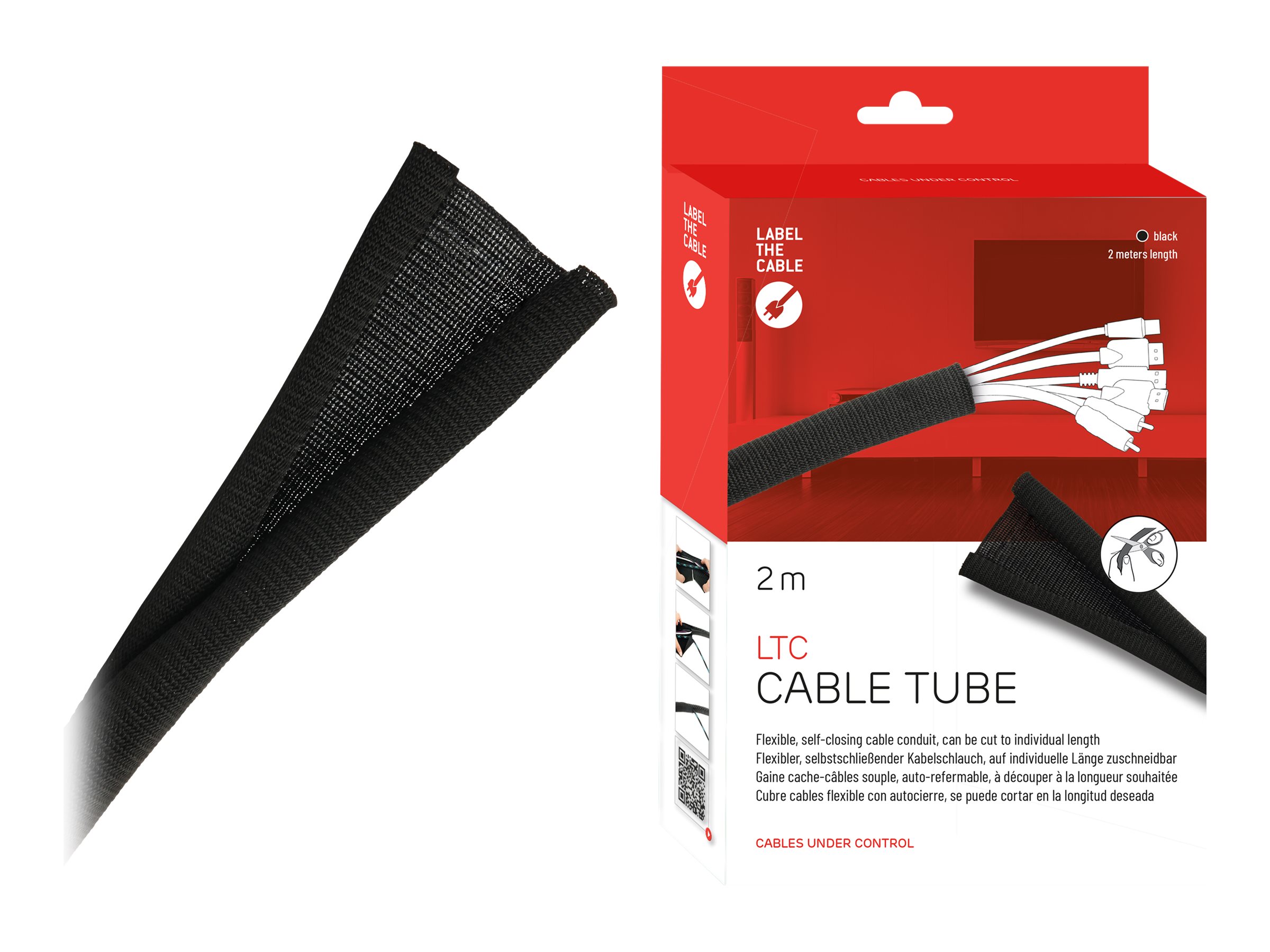 LTC CABLE TUBE - Kabelisolering - 2 m - sort