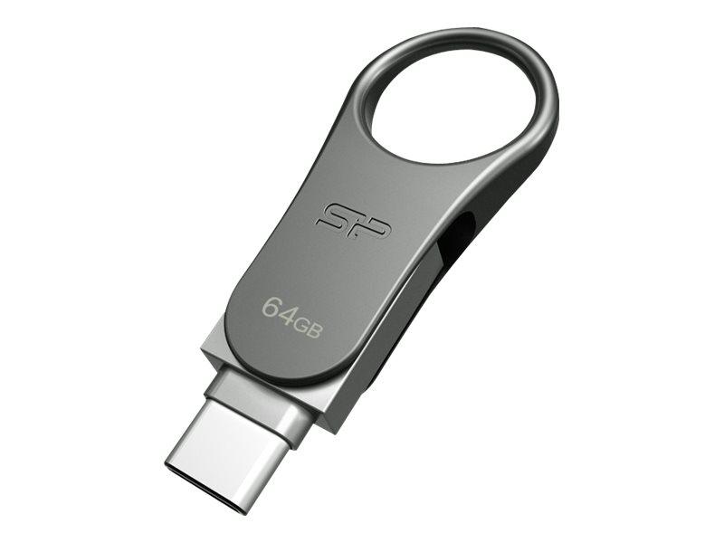 SILICON POWER Mobile C80 64GB USB 3.0 / USB-C USB stick Grå