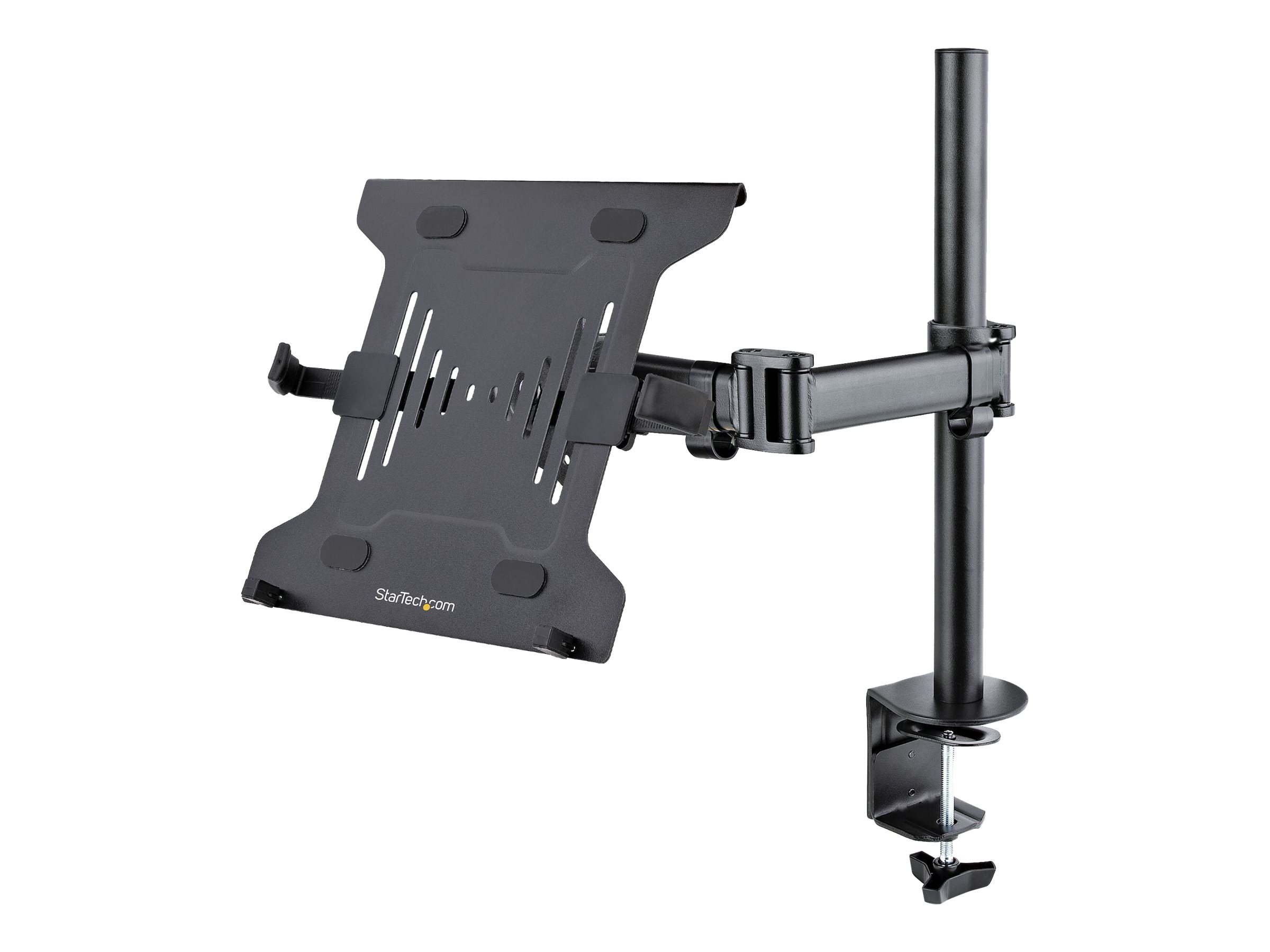 StarTech.com Laptop Desk Mount, Monitor and Laptop Mount for Desk, Displays 34in (8kg/17.6lb) & Laptops (4.5kg/9.9lbs), Adjustable & Articulating VESA