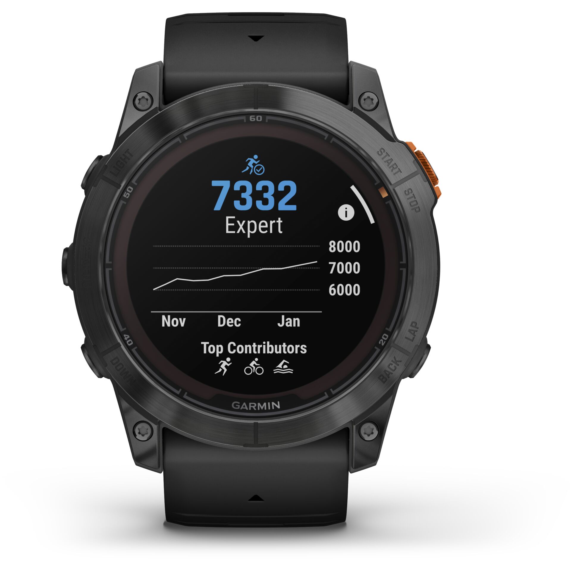 Garmin Fenix 7X Pro - Solar Edition - 51 mm - skifergrå - Ja sportsur med bånd - silikone - sort - håndledsstørrelse: 127-210 mm - display 1.4 - 32 GB - Bluetooth, Wi-Fi, ANT+ - 96 g