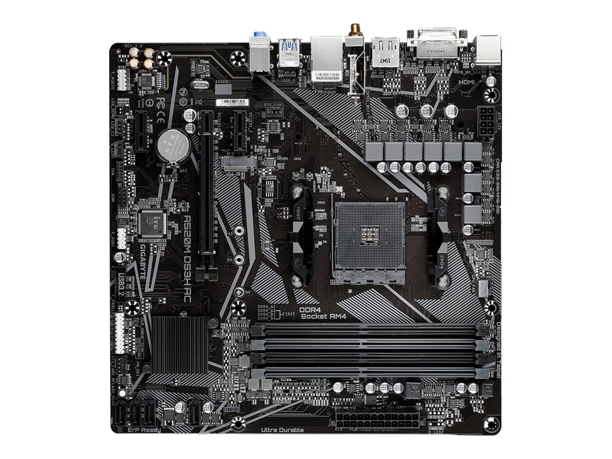 Gigabyte A520M DS3H AC Micro ATX Socket AM4 AMD A520
