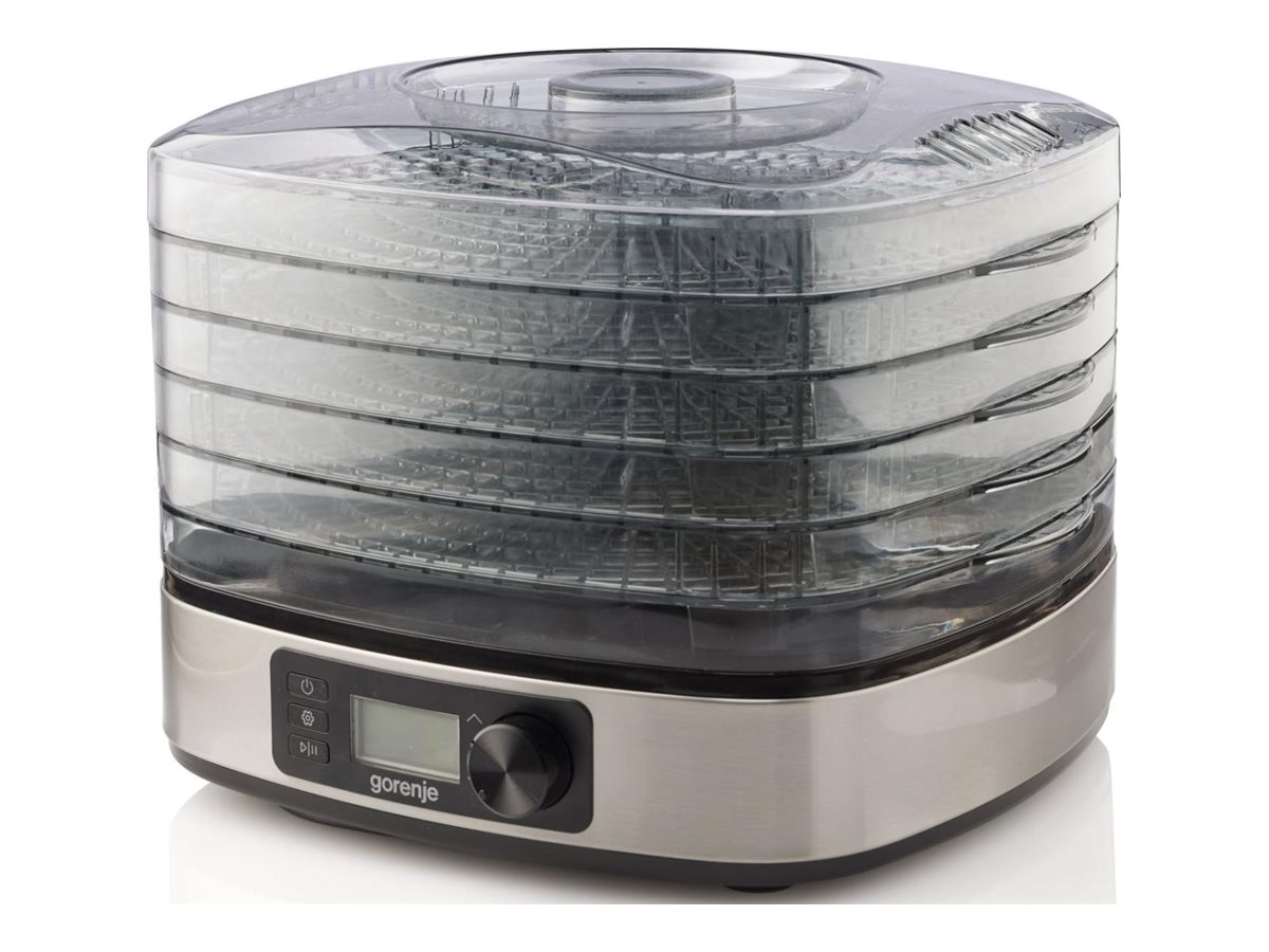 Gorenje fødevaretørrer FDK500DE | 380 W | 5 bakker | temperaturstyring | indbygget timer | rustfrit stål
