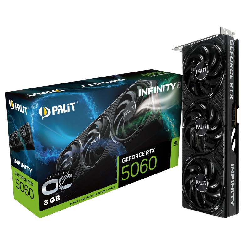 Palit Infinity 3 OC - Grafikkort - GeForce RTX 5060 - 8 GB GDDR7 - PCI Express 5.0 - 3 x DisplayPort, HDMI