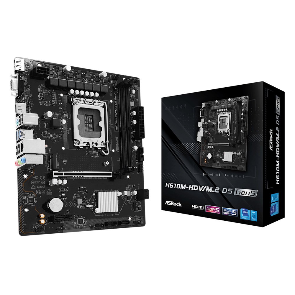 ASRock H610M-HDV/M.2 D5 Gen5 mATX LGA1700