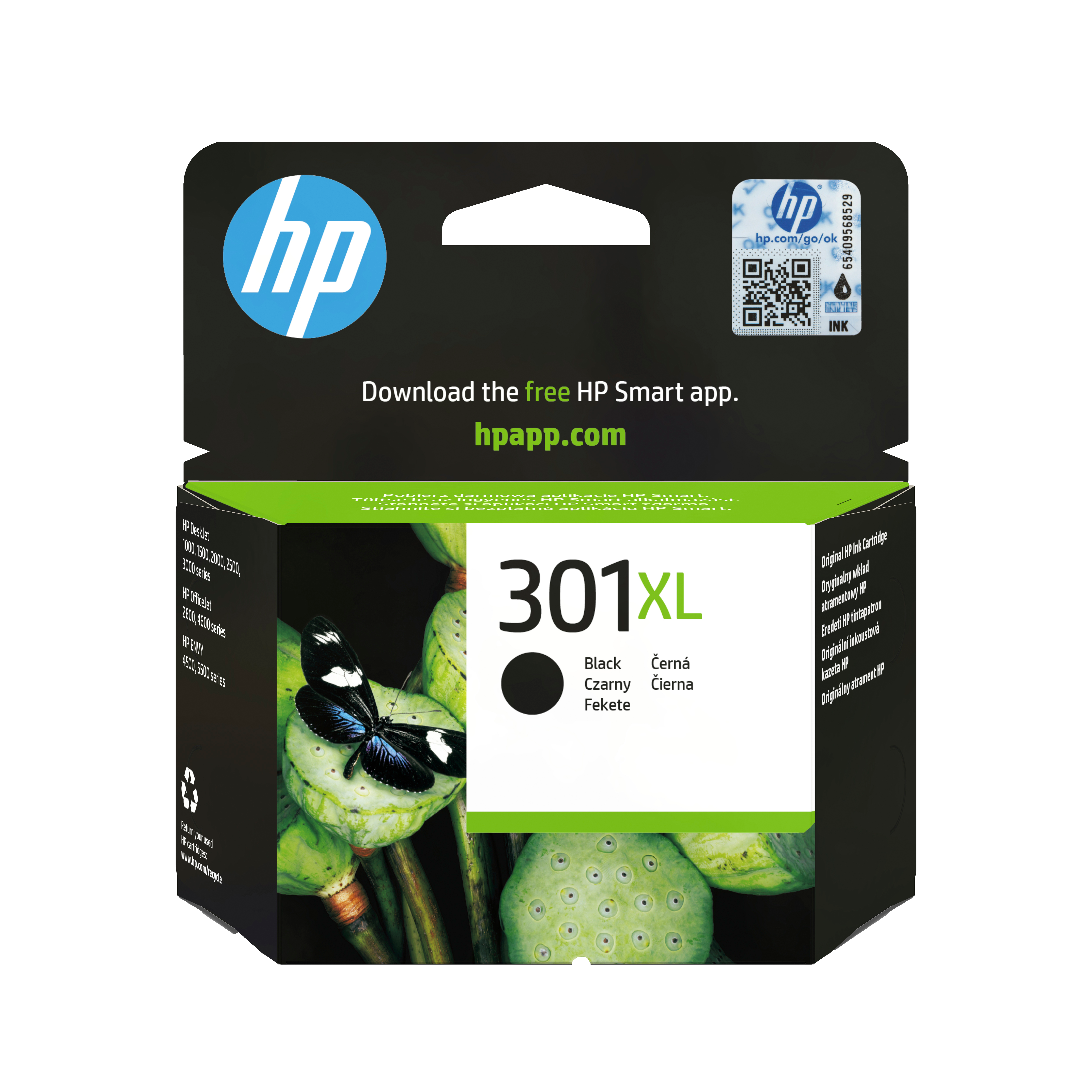 HP 301XL High Yield Black Original Sort 360 sider Blæk