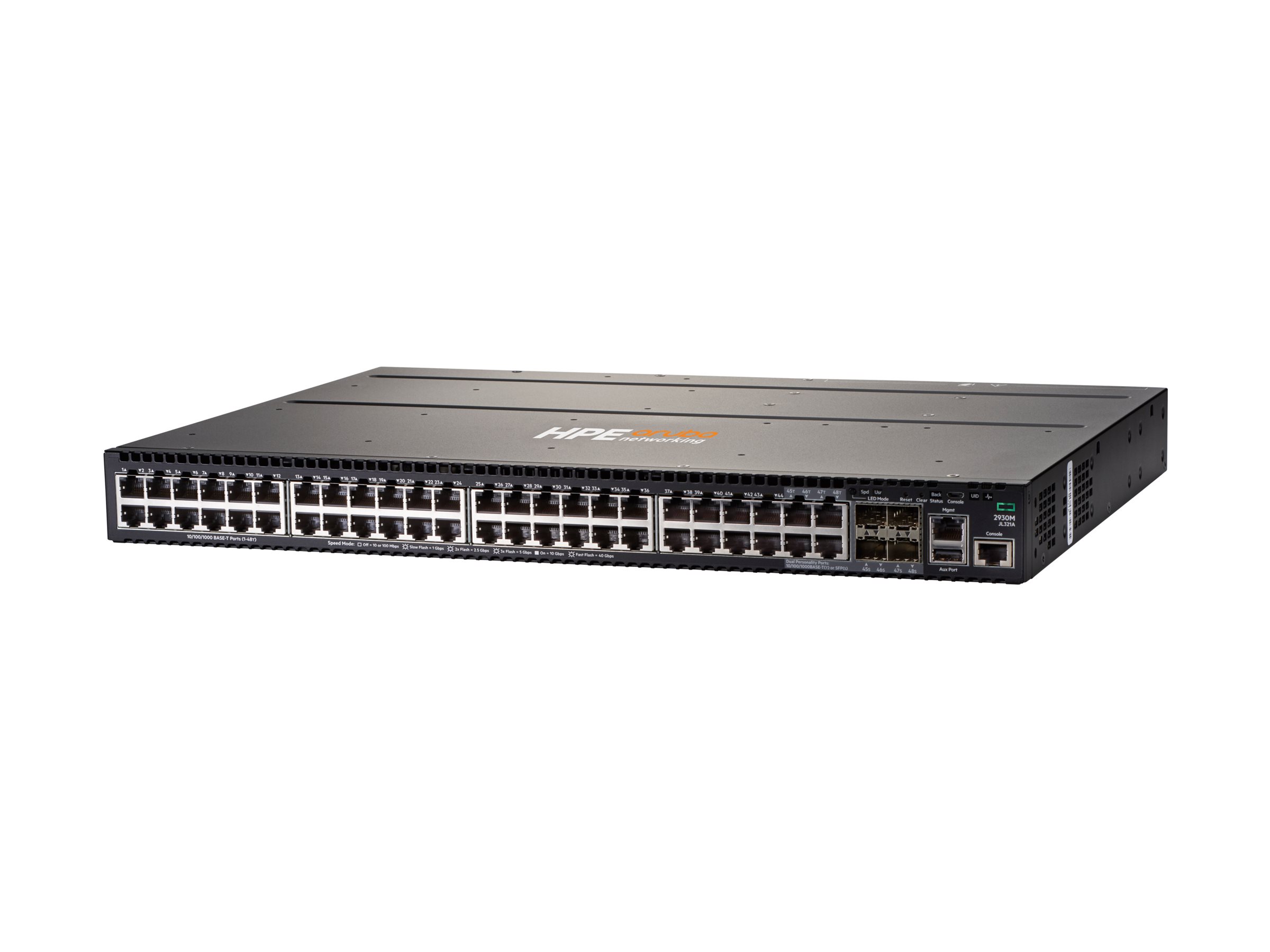 HPE Aruba 2930M 48G 1-Slot - Switch - L3 - Administreret - 44 x 10/100/1000 + 4 x combo Gigabit SFP - front til ryg-luftstrøm - monterbar på stativ
