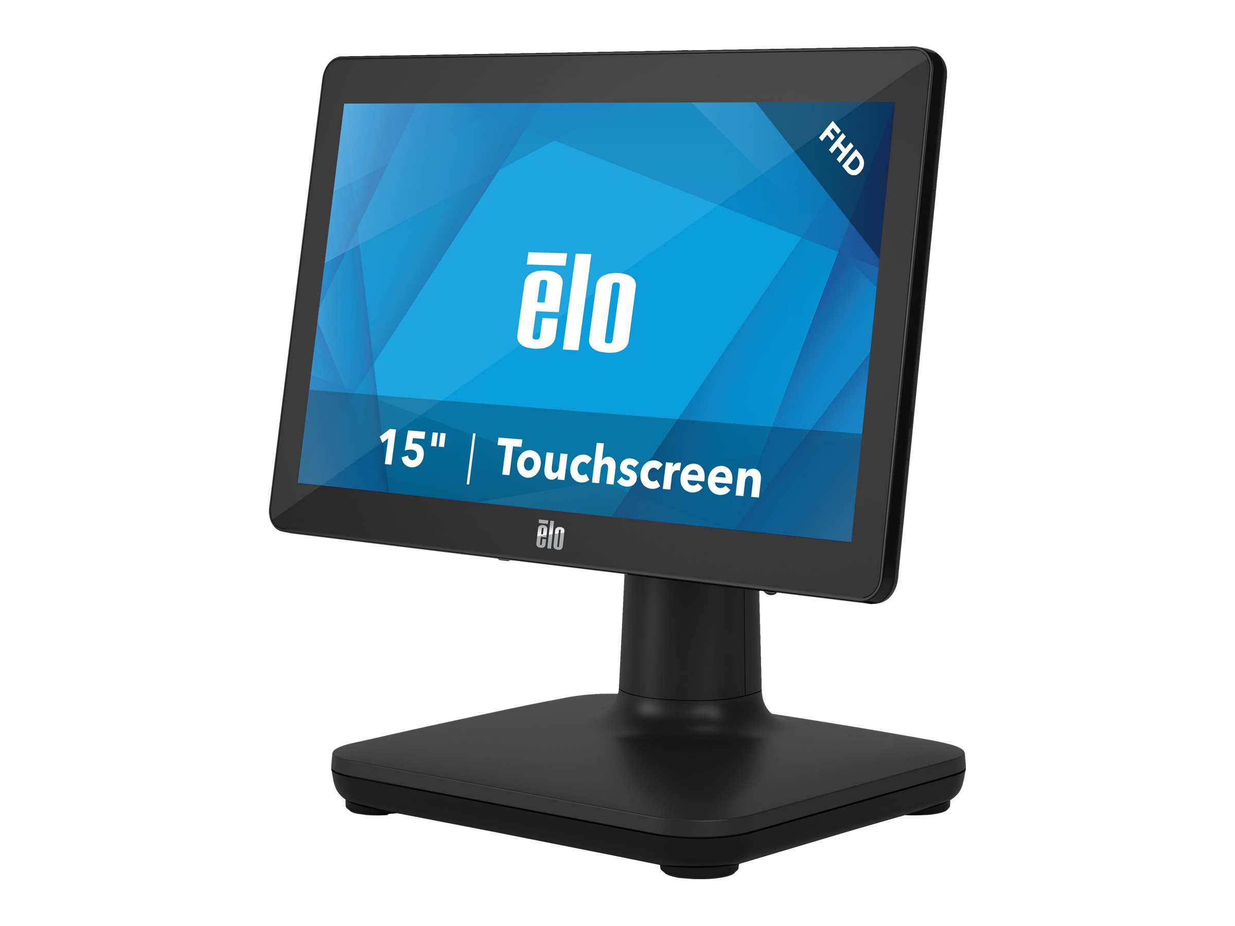 EloPOS System - Med I/O Hub Stand - alt-i-én 1 x Celeron J4105 / op til 2.5 GHz - RAM 4 GB - SSD 128 GB - UHD Graphics 600 - Gigabit Ethernet - Win 10 Pro 64-bit - skærm: LED 15.6 1920 x 1080 (Full HD) touchscreen - sort
