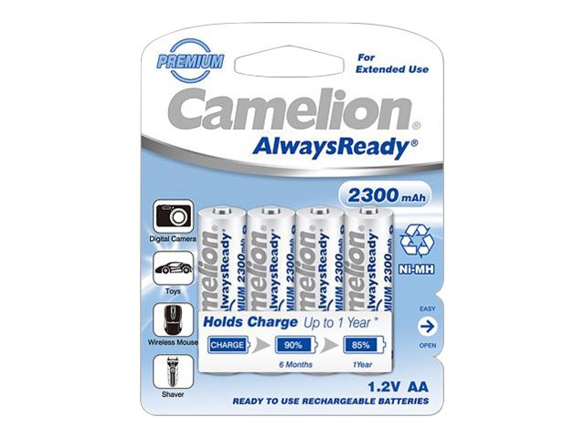Camelion AlwaysReady AA type Batterier til generelt brug (genopladelige) 2300mAh