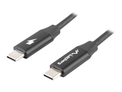 Lanberg USB-C til USB-C kabel 1 m - sort, USB 2.0, guldforgyldte stik