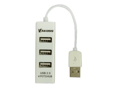 Vakoss TC-234UX - hub - 4 ports USB hub - 4 ports - Hvid