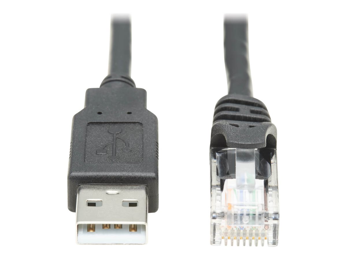 Eaton Tripp Lite Series USB to RJ45 Rollover Console Cable (M/M) - Cisco Compatible, 250 Kbps, 6 ft., Black Dobbelt afskærmet 1.83m Serielt kabel Sort