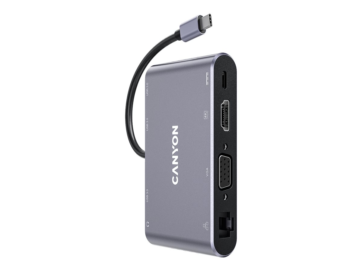 Canyon DS-14 - docking station - USB-C - VGA HDMI - GigE