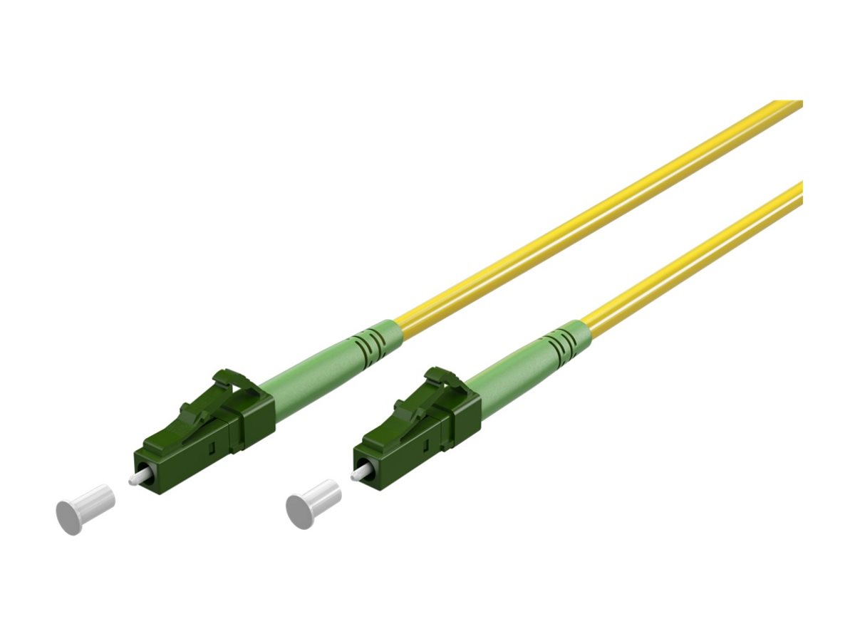 Goobay Lyslederkabel (FTTH), Singlemode (OS2) Yellow, gul (Simplex), 5 m fiberoptisk kabel, LC-APC (8°) stik > LC-APC (8°) stik, halogenfri kabelkappe (LSZH)