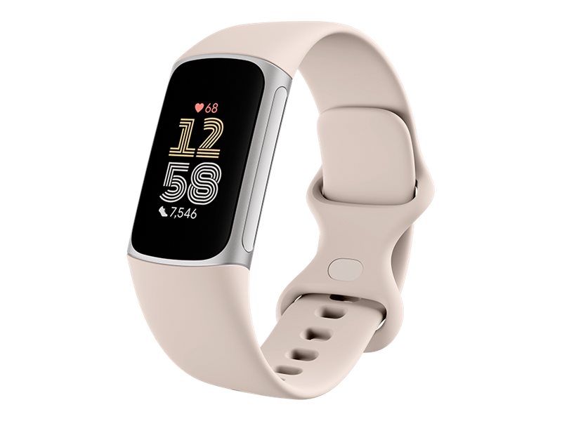 Fitbit Charge 6 - Sølvaluminium - aktivitetssporer med uendelighedsbånd - silikone - porcelæn - Bluetooth, NFC