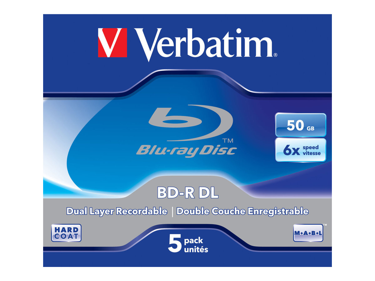 BD-R DL Blu-Ray medie - 50GB 6x speed Dual layer (5 stk.)