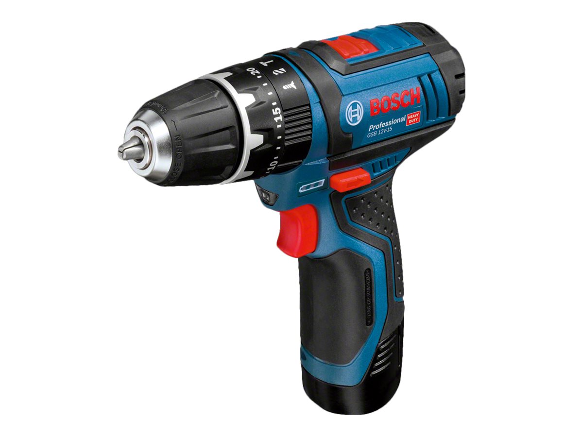 Bosch GSB 12V-15 Professional Slagboremaskine 2 batterier inkluderet 12V