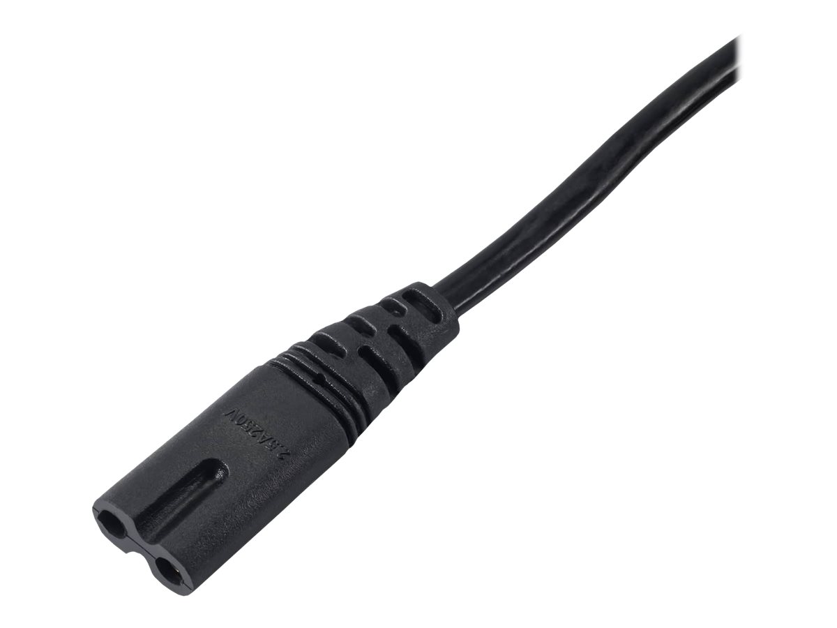 Akyga Pro Series Europlug (strøm CEE 7/16) (male) - Strøm IEC 60320 C7 Sort 50cm Strømkabel