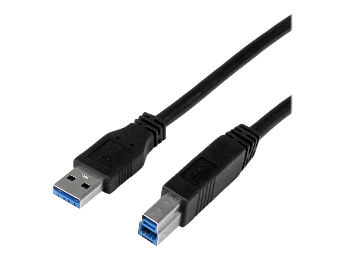 StarTech.com 1m 3 ft Certified SuperSpeed USB 3.0 A to B Cable Cord - USB 3 Cable - 1x USB 3.0 A (M), 1x USB 3.0 B (M) - 1 meter, Black (USB3CAB1M)
