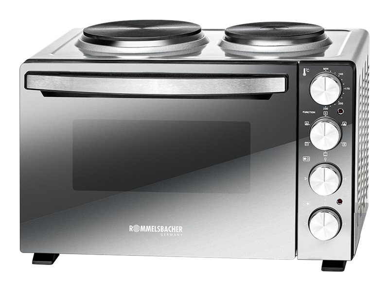 Rommelsbacher KM 3300 - Elektrisk ovn med varme plader - konvektion - 30 liter - 3.3 kW - sølv/spejlglas