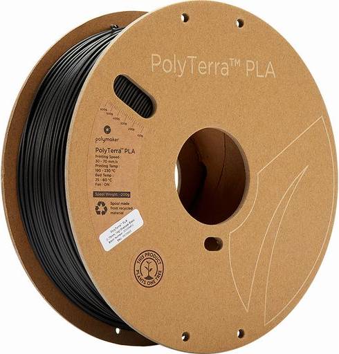 Polymaker Polymaker PolyTerra PLA - Charcoal Black - 1,75mm - 1kg 6938936708209 Modsvarer: N/A