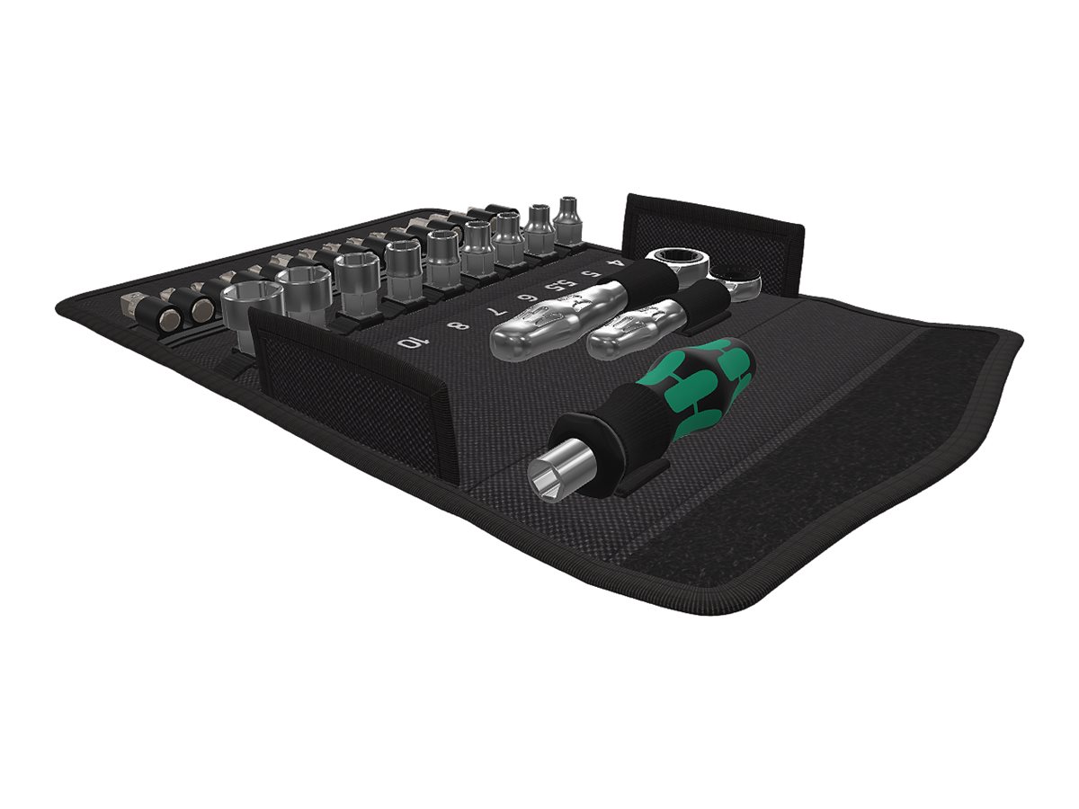 Wera Kraftform Kompakt Zyklop Mini 2 - Skraldeskruetrækker med bit og sokkelsæt - 27 stykker - i foldbar boks