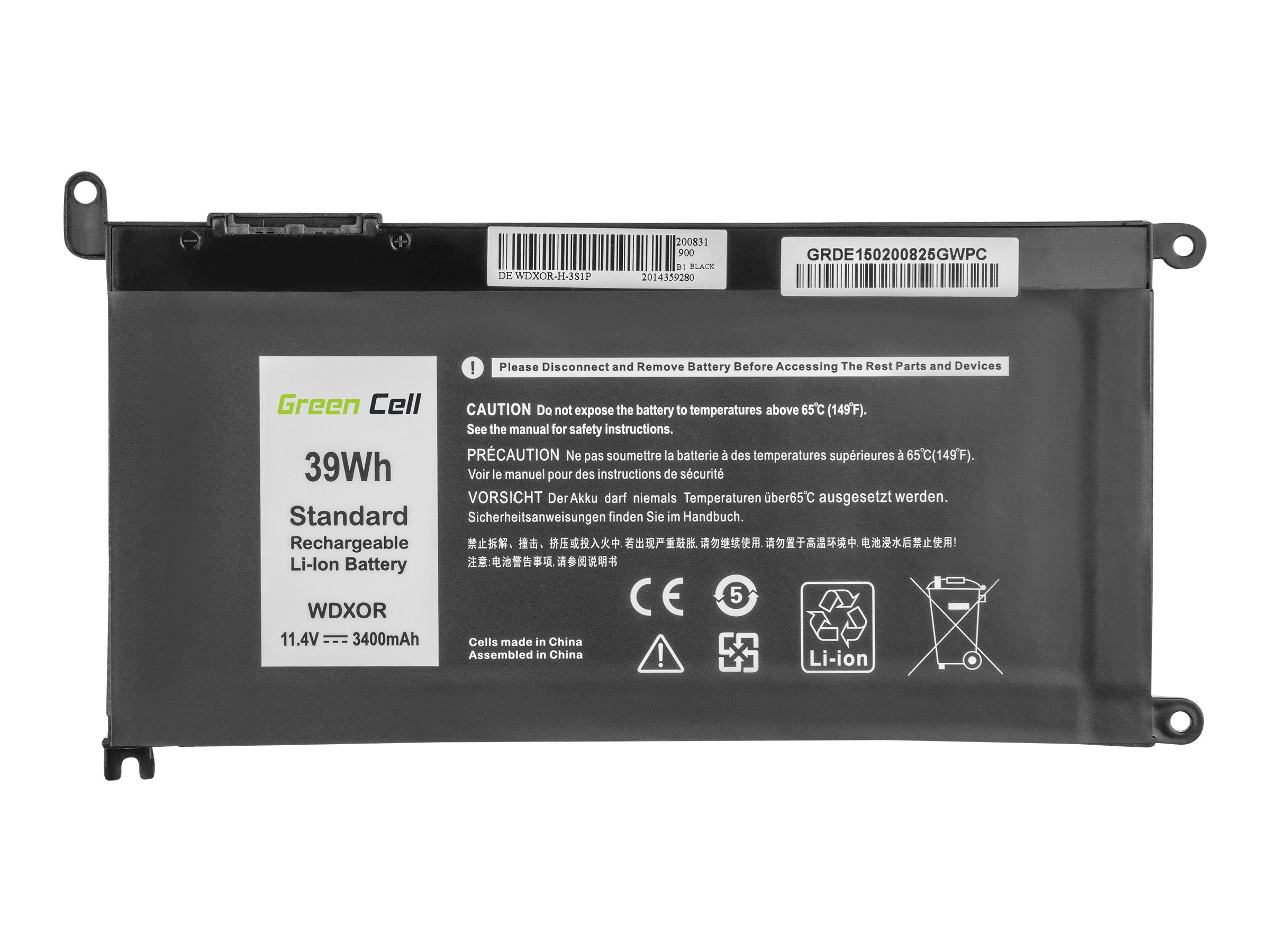 Green Cell Batteri til bærbar computer Litium-polymer 3400mAh billede