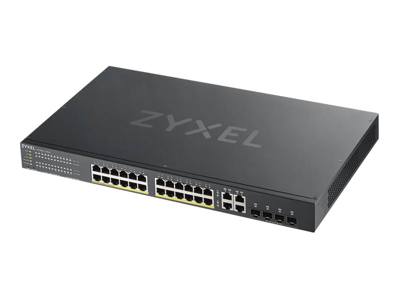 Zyxel GS1920-24HPv2 - Switch - smart - 24 x 10/100/1000 (PoE+) + 4 x combo Gigabit SFP + 4 x 10/100/1000 - monterbar på stativ - PoE+ (375 W)