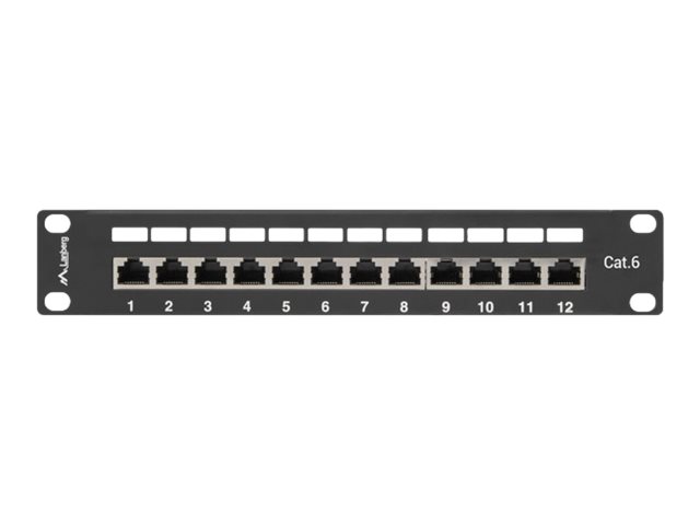 Lanberg PPF6-9012-B Patch Panel 12-Port 1U 10" Cat6 FTP Shielded Black