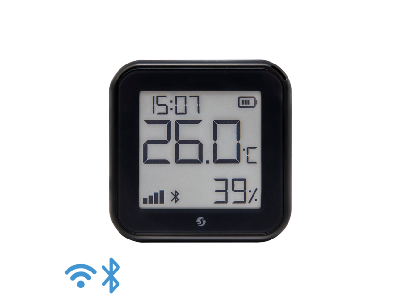 Shelly Plus H&T Gen3, WiFi temperatur- og fugtighedssensor, mat sort