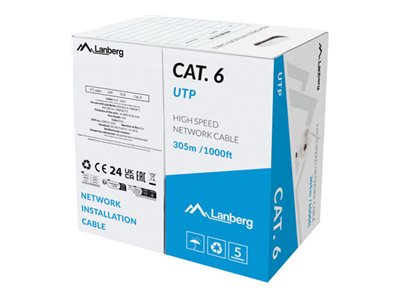 Lanberg CAT 6 Ikke afskærmet parsnoet (UTP) 305m Bulkkabel Grey