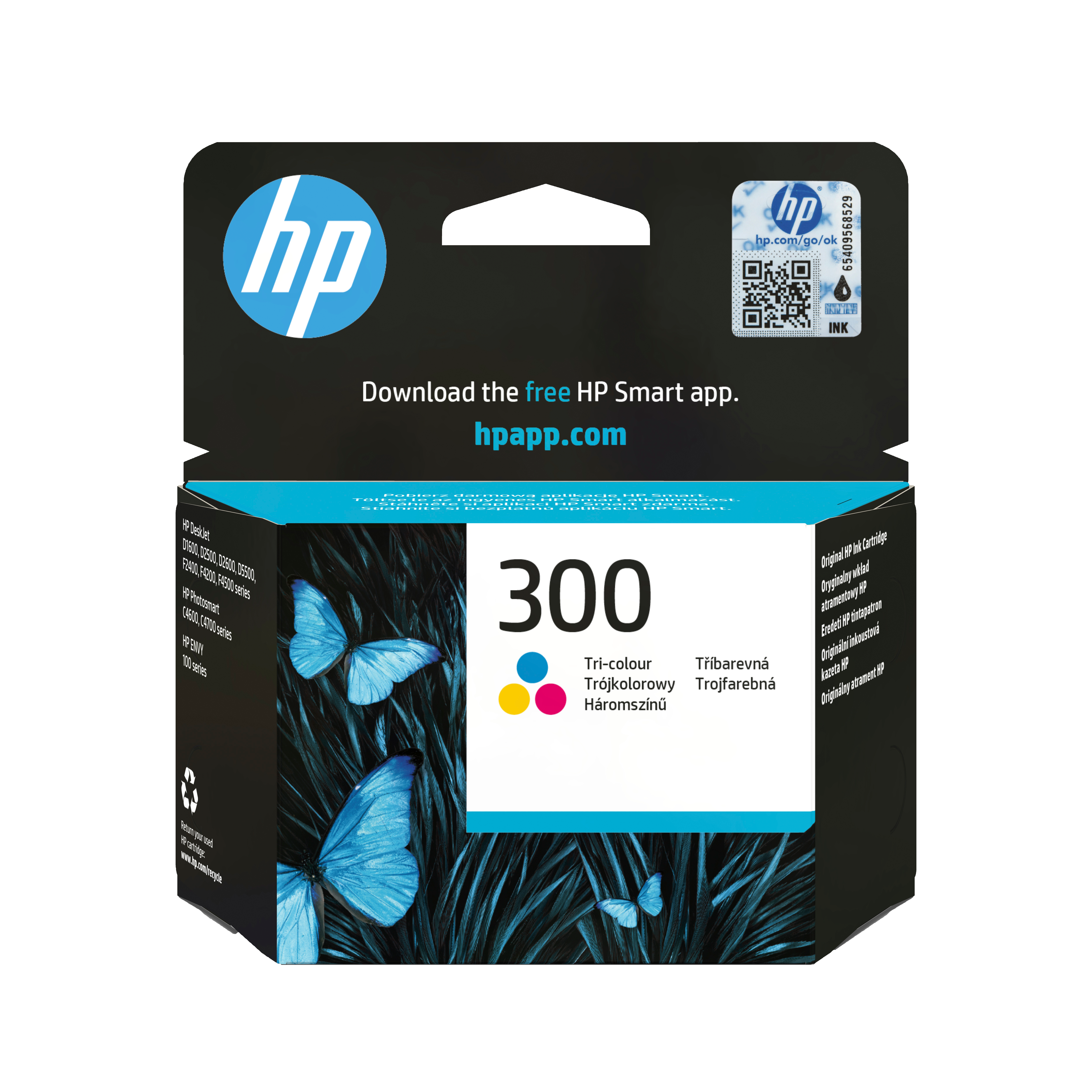 HP 300 Tri-color Original Cyan, Magenta, Gul billede