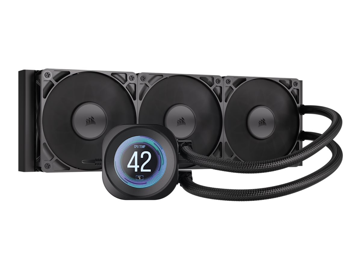 CORSAIR Nautilus 360 RS - Processors flydende kølesystem - Radiatorstørrelse: 360 mm - (for: AM5, AM4, LGA1851, LGA1700) - kobber - 120 mm - sort
